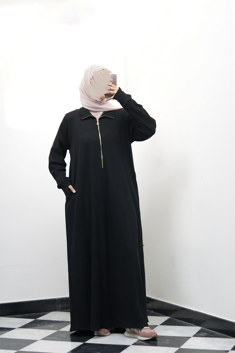 Black Knit Abaya - Image 7