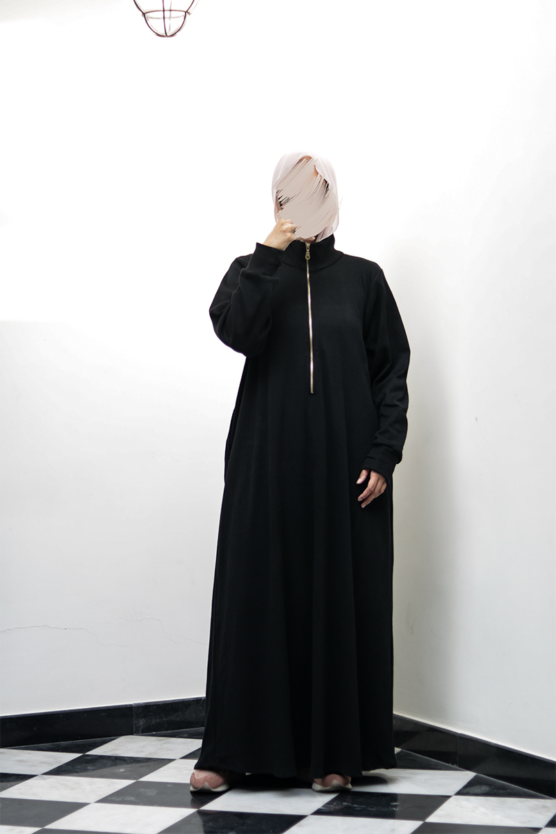 Black Knit Abaya - Image 4