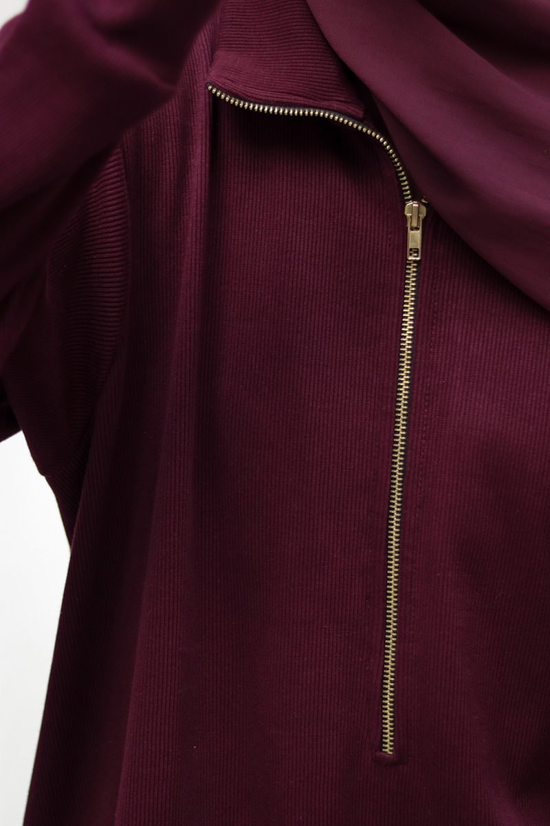 Burgundy Knit Abaya - Image 8