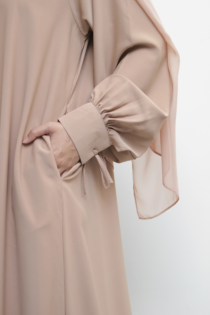 Cupcake Beige Bow Everyday Abaya