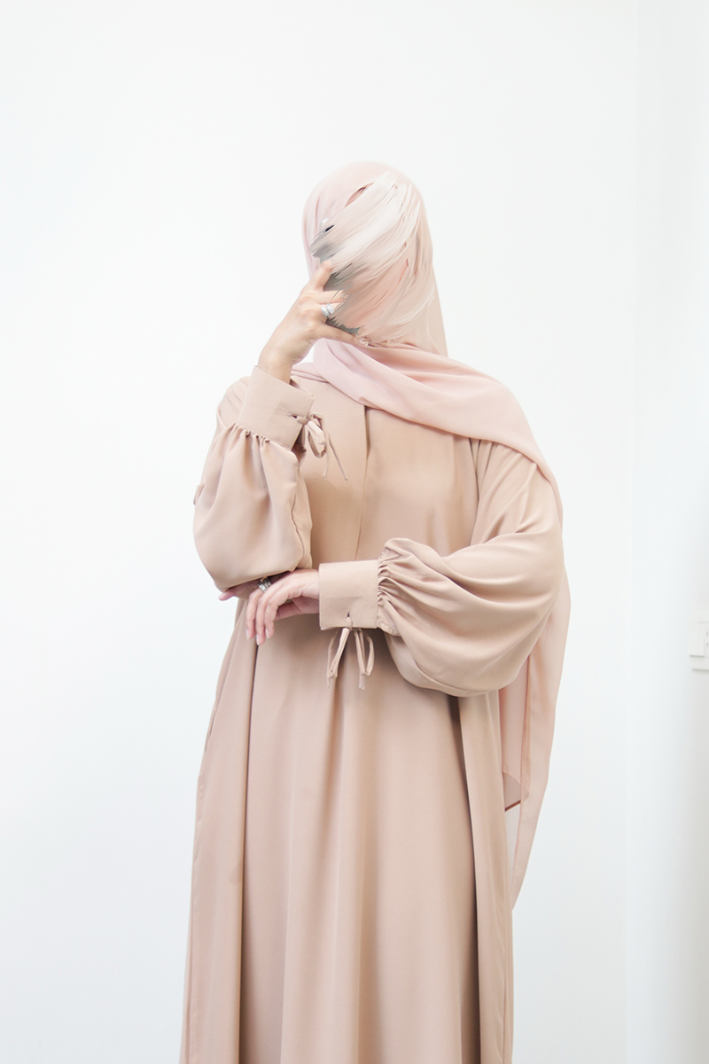 Cupcake Beige Bow Everyday Abaya