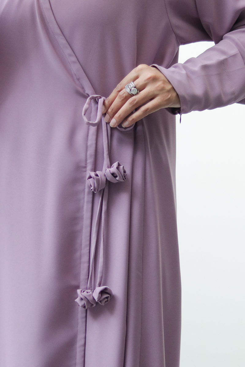 Ube Latte Rose Wrap Abaya - Image 2