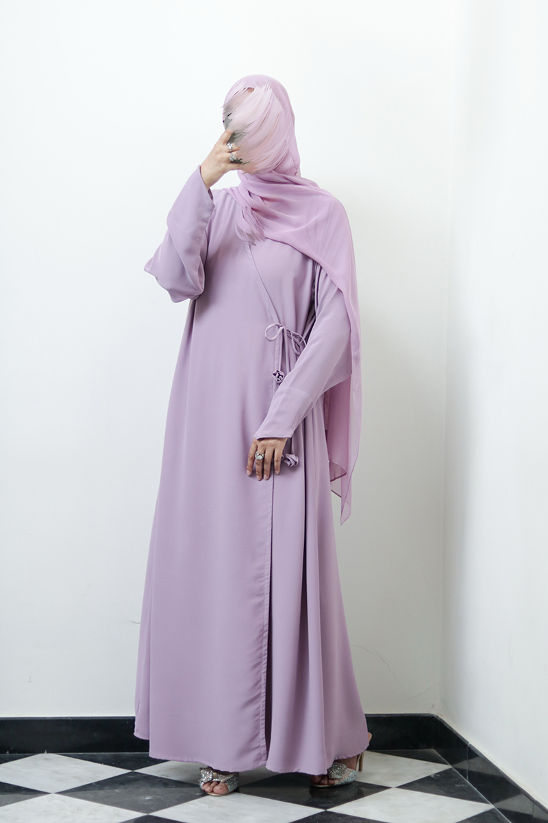 Ube Latte Rose Wrap Abaya - Image 6