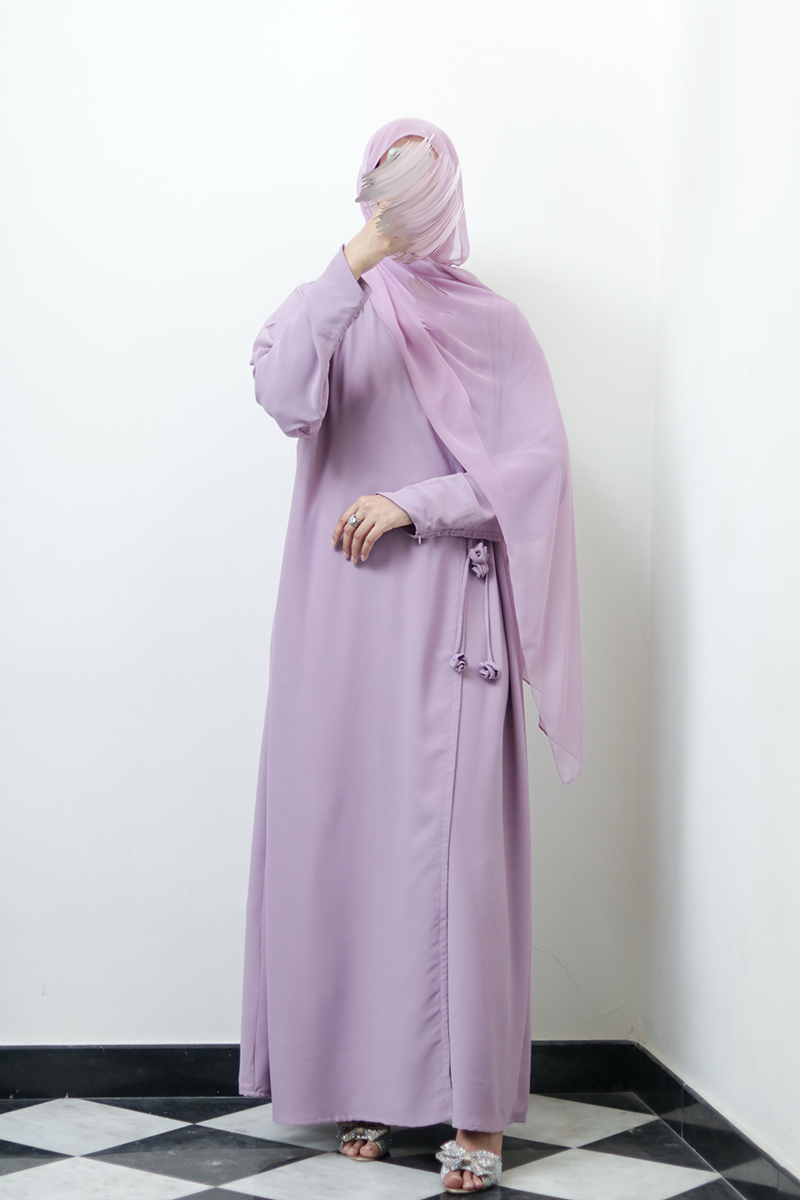 Ube Latte Rose Wrap Abaya - Image 3