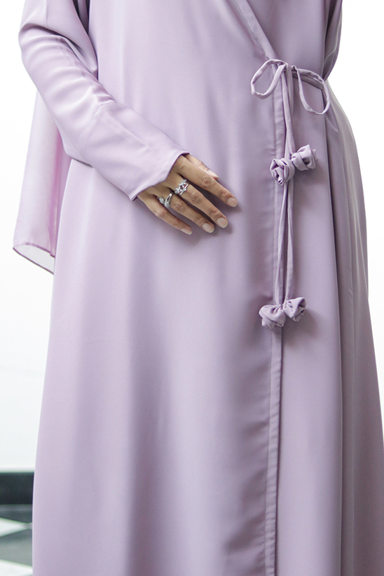 Ube Latte Rose Wrap Abaya - Image 9