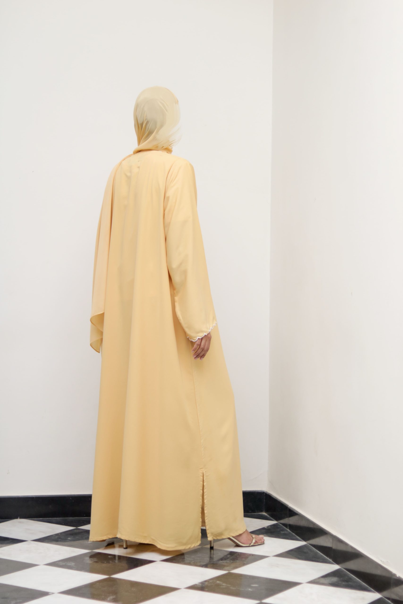 Lemonade Embroidered Kimono Abaya - Image 6